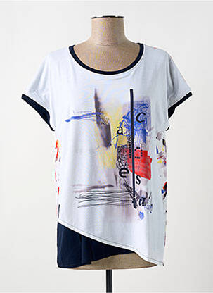 T-shirt imprimé fantaisie manches courtes bleu LE CABESTAN femme