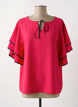 Blouse col rond manches 3/4 rouge CRISTINA BARROS femme