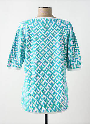 Pull coupe cintrée manches courtes bleu MONTAGUT femme