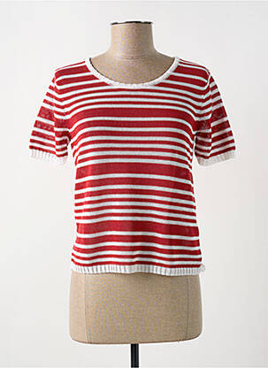 Pull coupe cintrée manches courtes orange MONTAGUT femme