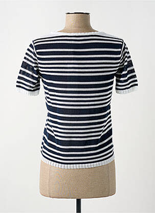 Pull coupe cintrée manches courtes bleu MONTAGUT femme