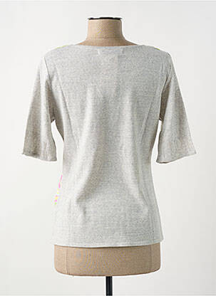 Pull tissage chiné manches courtes gris CHASSAGNARD femme