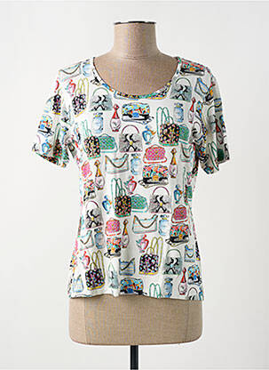T-shirt imprimé fantaisie manches courtes blanc GRIFFON femme