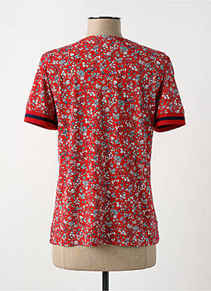T-shirt col v manches courtes rouge GEVANA femme