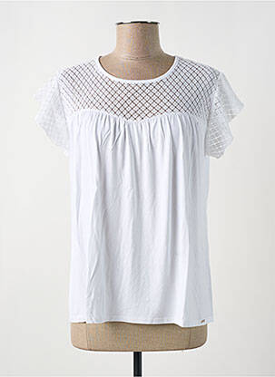T-shirt stretch manches courtes blanc MCM femme