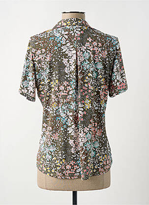 Chemisier imprimé fleurs manches courtes marron GEVANA femme