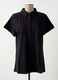 Polo stretch manches courtes noir FELINO femme