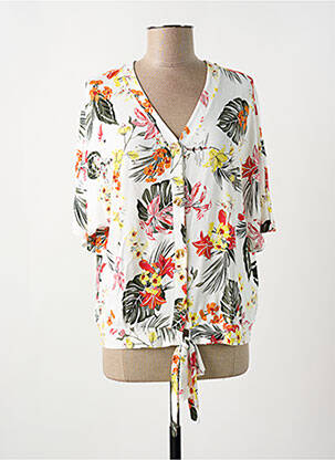 Chemisier fermeture boutonnée sur le devant manches 3/4 blanc S.OLIVER femme