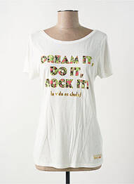 T-shirt sérigraphie manches courtes beige DESIGUAL femme