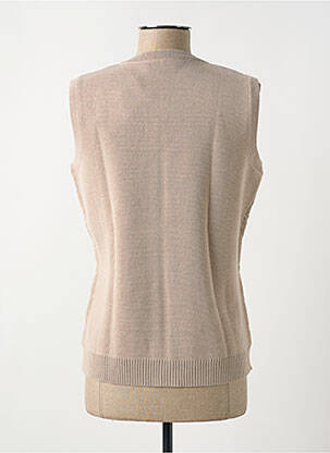 Gilet sans manche maille fine beige GEVANA femme