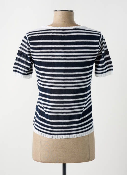 Pull coupe cintrée manches courtes bleu MONTAGUT femme