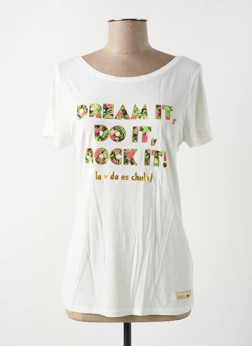 T-shirt beige DESIGUAL pour femme