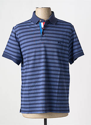Polo imprimé rayures manches courtes bleu HOM homme