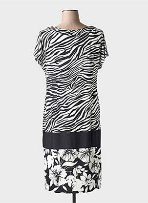 Robe mi-longue manches courtes manches courtes noir BARANDI femme