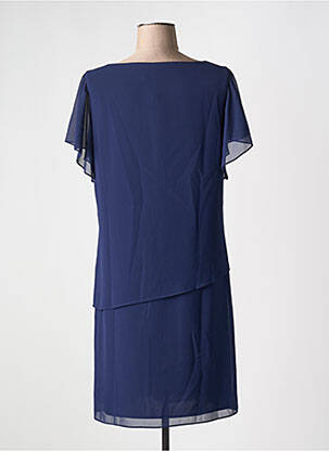 Robe mi-longue coupe fluide manches courtes bleu TINTA STYLE femme