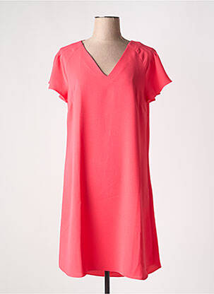 Robe mi-longue coupe fluide manches courtes rouge TINTA STYLE femme