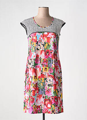 Robe courte manches courtes manches courtes rouge OLIVIER PHILIPS femme