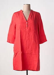 Robe courte manches 3/4 manches 3/4 rouge DELAHAYE femme