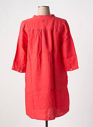 Robe courte manches 3/4 manches 3/4 rouge DELAHAYE femme