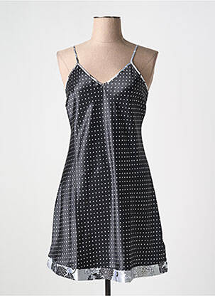 Nuisette/combinette effet matière satinée noir FLEUR DE REVE femme