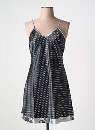 Nuisette/combinette effet matière satinée noir FLEUR DE REVE femme