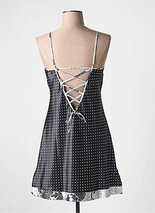 Nuisette/combinette effet matière satinée noir FLEUR DE REVE femme