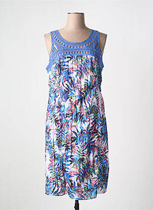 Robe mi-longue sans manche sans manche bleu FELINO femme