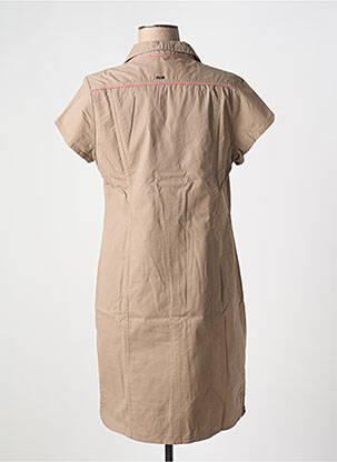 Robe mi-longue manches courtes manches courtes marron FELINO femme
