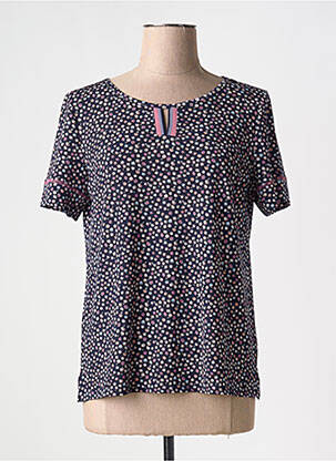 T-shirt coupe droite manches courtes bleu GEVANA femme
