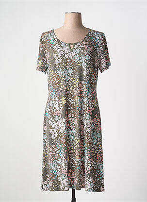 Robe mi-longue marron GEVANA pour femme