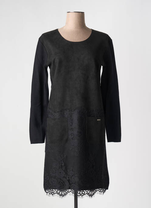 Robe mi-longue noir FELINO pour femme