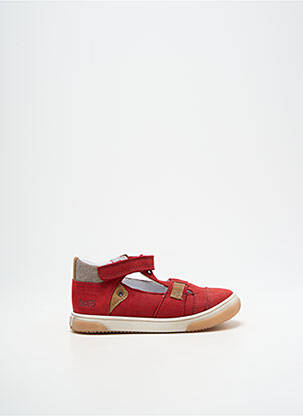 Bottillons nubuck bout rond rouge BOPY garcon