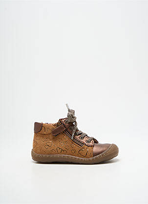 Bottillons nubuck bout rond marron BOPY fille