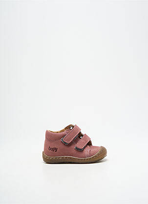 Bottillons fermeture scratch bout rond rose BOPY fille