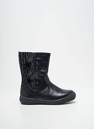 Bottes tissage satiné bout rond noir BOPY fille