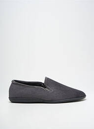 Chaussons/pantoufles tissage velours bout rond gris NELES homme