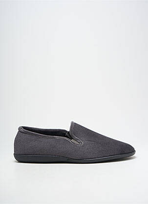 Chaussons/pantoufles tissage velours bout rond gris NELES homme
