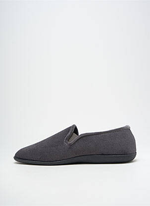 Chaussons/pantoufles tissage velours bout rond gris NELES homme