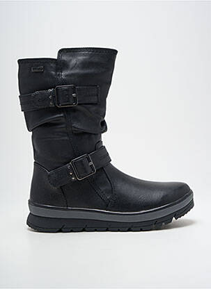 Bottes tissage satiné talon de 4 à 6cm noir JANA femme