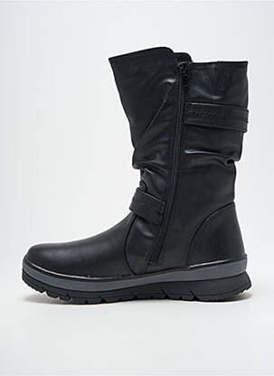 Bottes tissage satiné talon de 4 à 6cm noir JANA femme