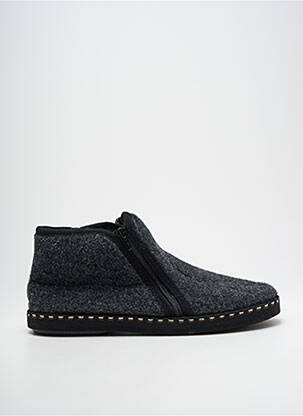 Chaussons/pantoufles fermeture zippée bout rond gris CHIC & RELAX homme