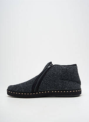 Chaussons/pantoufles fermeture zippée bout rond gris CHIC & RELAX homme