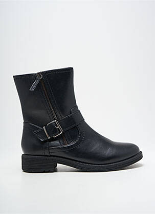 Bottines/boots matière lisse talon plat jusqu'à 3cm noir JANA femme