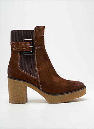 Bottines/boots nubuck talon de 7 à 9cm marron MKD femme