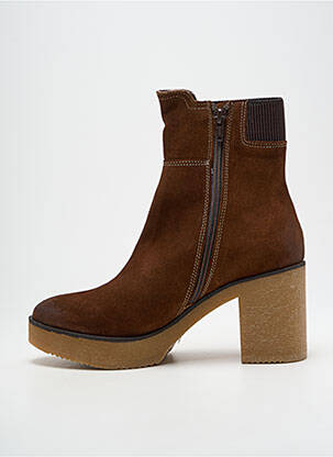 Bottines/boots nubuck talon de 7 à 9cm marron MKD femme