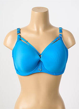 Soutien-gorge effet matière satinée haut soutien-gorge moulé bleu FREYA femme