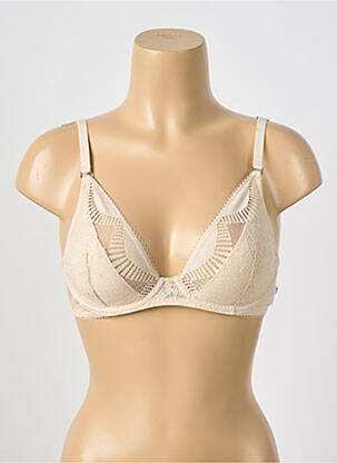 Soutien-gorge tissage dentelle haut soutien-gorge emboitant beige WACOAL femme