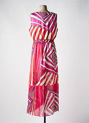 Robe longue sans manche sans manche rose MORGAN femme