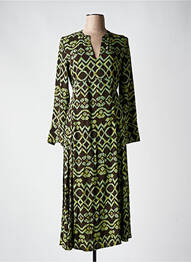 Robe mi-longue manches longues manches longues marron AN' GE femme