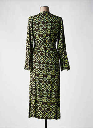Robe mi-longue manches longues manches longues marron AN' GE femme